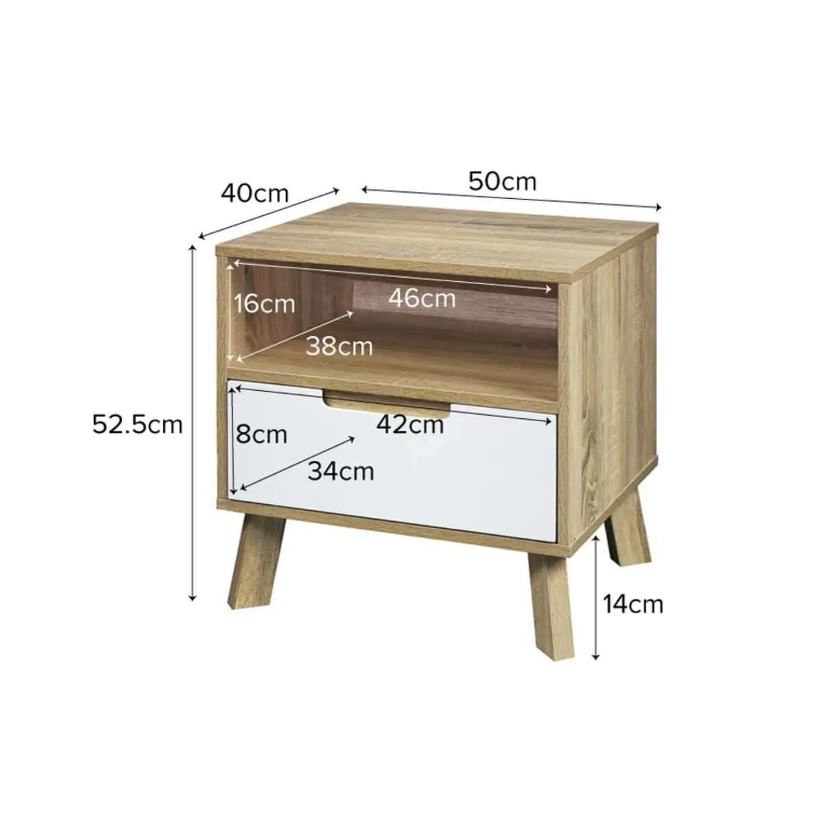 Chelsea Bedside Table Mocka