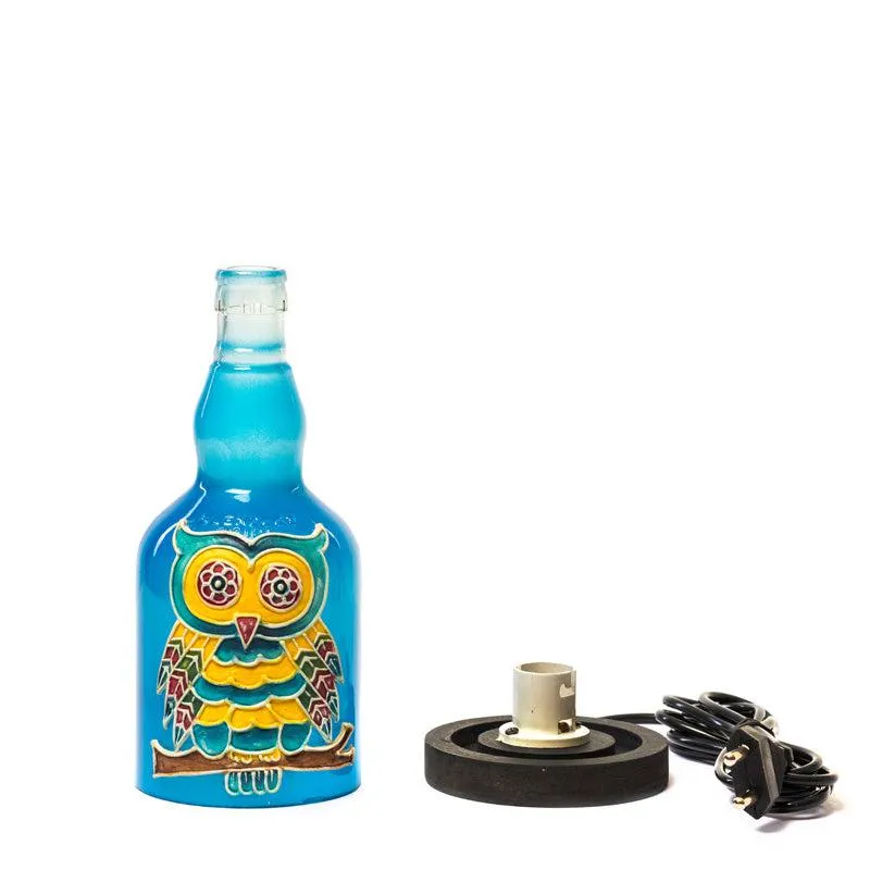 Colorful Owl Handmade Inlit (Blue)