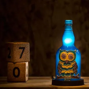 Colorful Owl Handmade Inlit (Blue)
