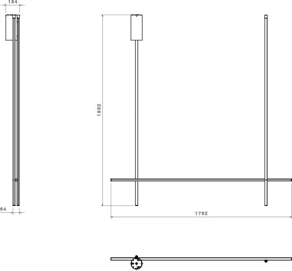 Flos Coordinates C2 Long Ceiling Lamp, Argent