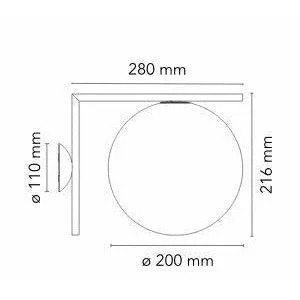 Flos Ic Light C/W1 Wall/Ceiling Lamp, Chrome