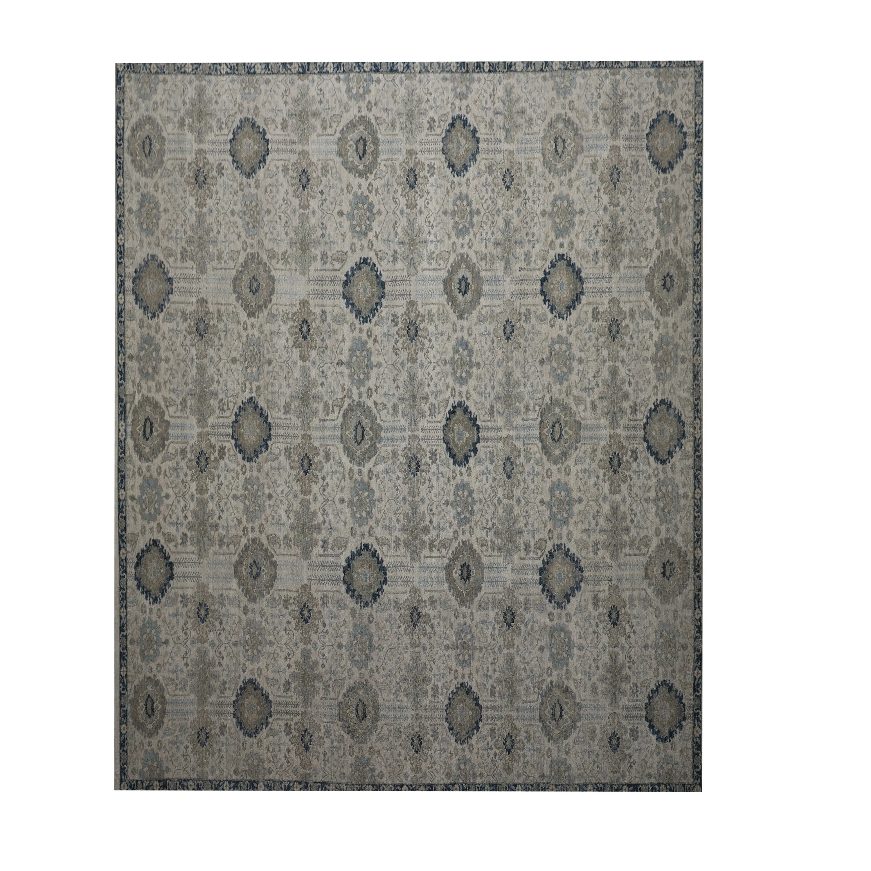 Grey Traditional Wool Rug - 10' x 13'9"