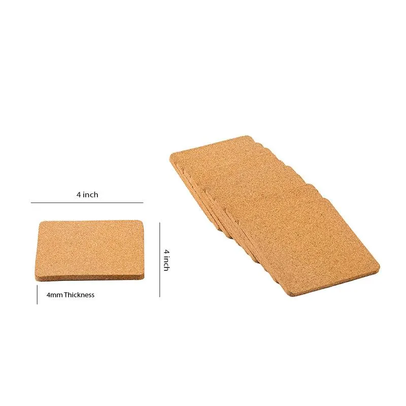 Kavi Square Cork  Coasters (Set of 10)