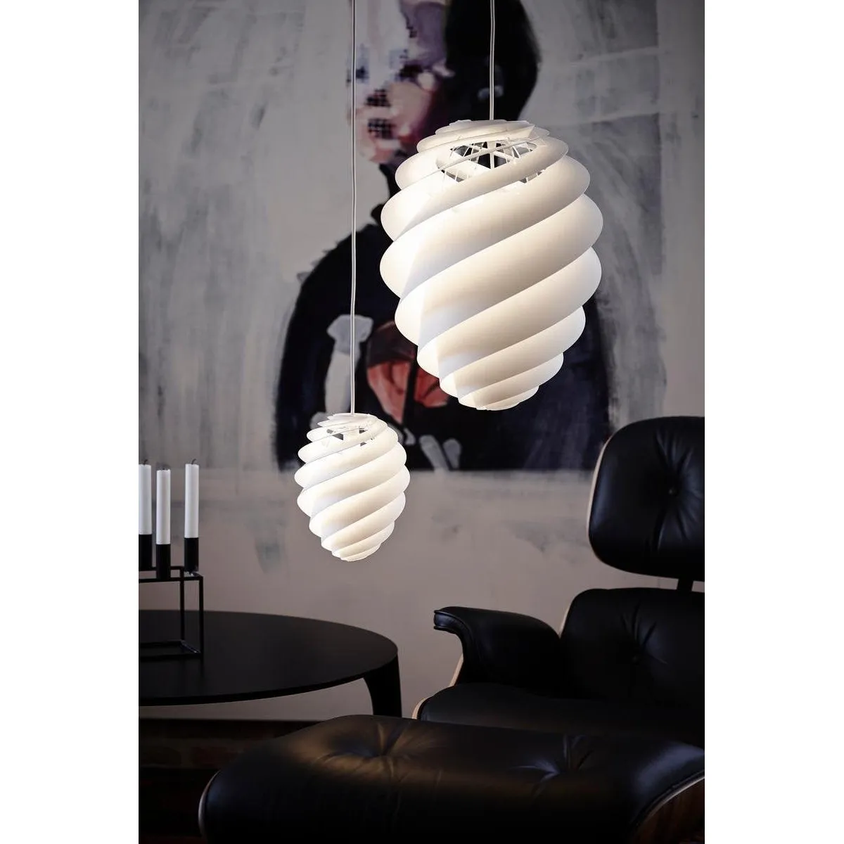 Le Klint Swirl Ii Pendant, White 55 Cm