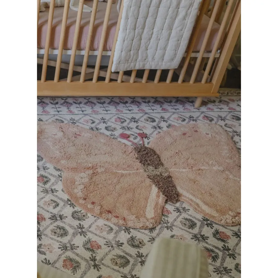 Lorena Canals Animal Rugs Baby Butterfly Machine Washable Cotton Rug - 90x120cm