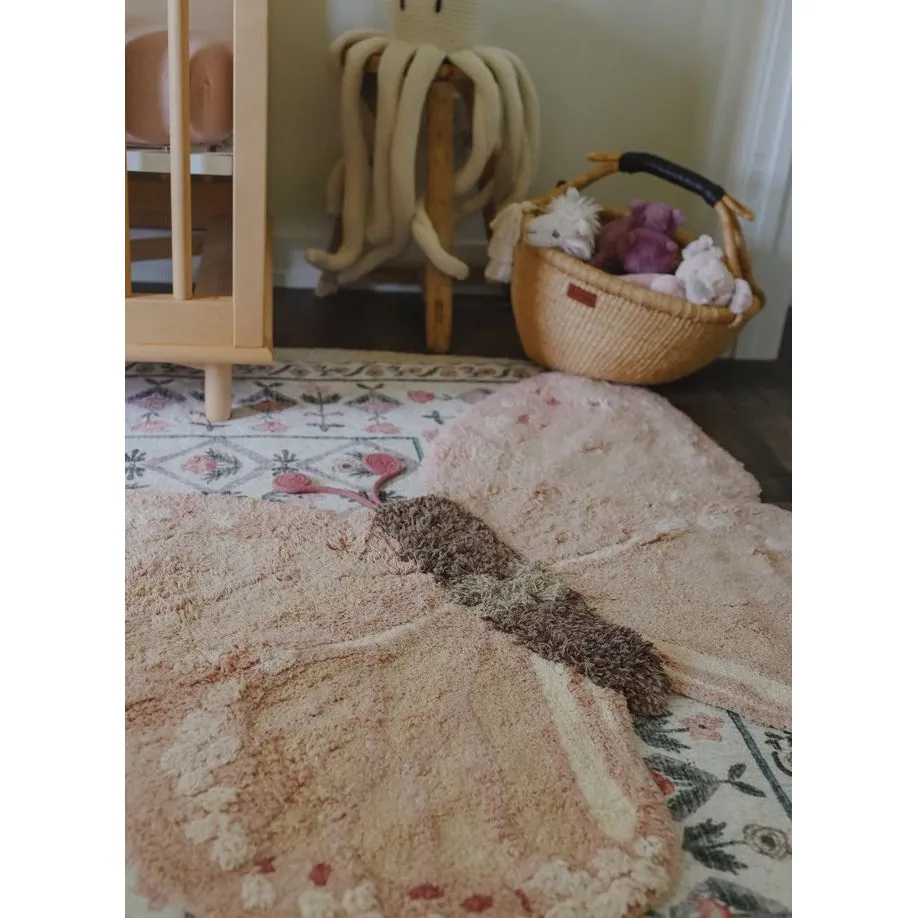 Lorena Canals Animal Rugs Baby Butterfly Machine Washable Cotton Rug - 90x120cm
