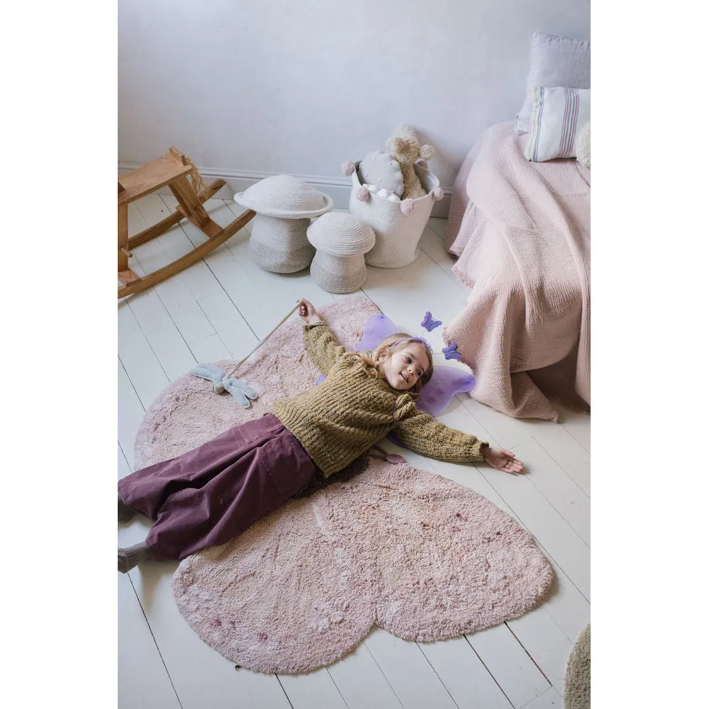 Lorena Canals Animal Rugs Baby Butterfly Machine Washable Cotton Rug - 90x120cm