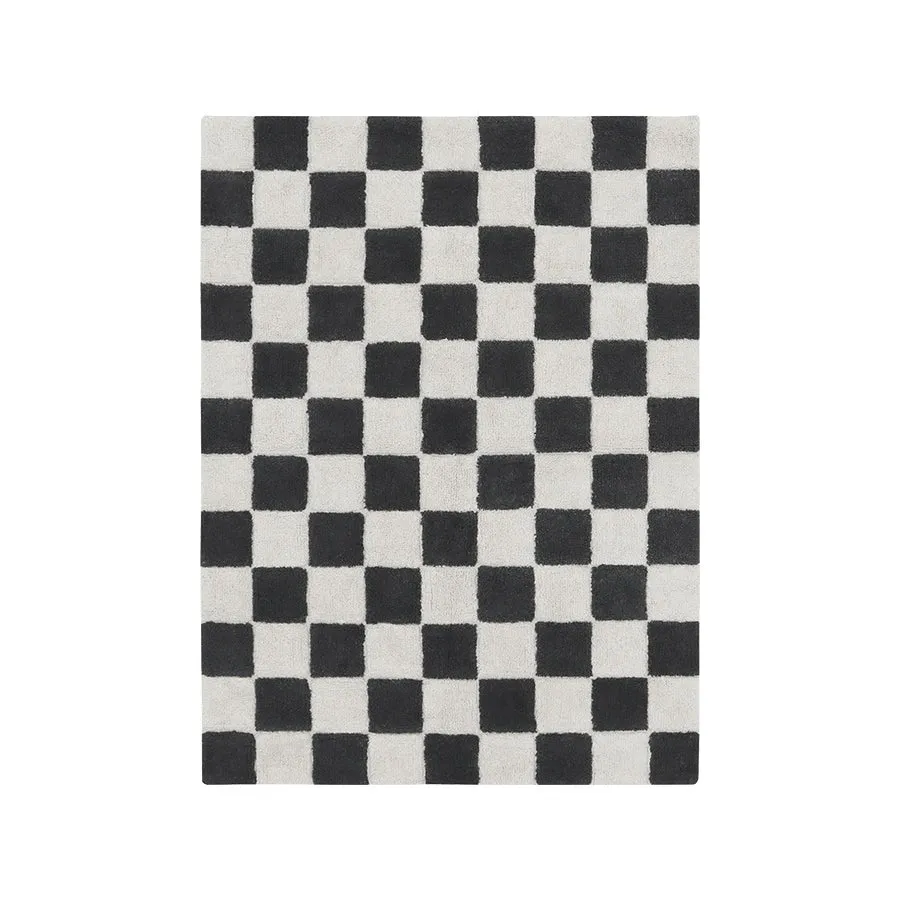 Lorena Canals Kitchen Tiles Dark Grey Machine Washable Cotton Rug - 120x160cm (Online Exclusive)