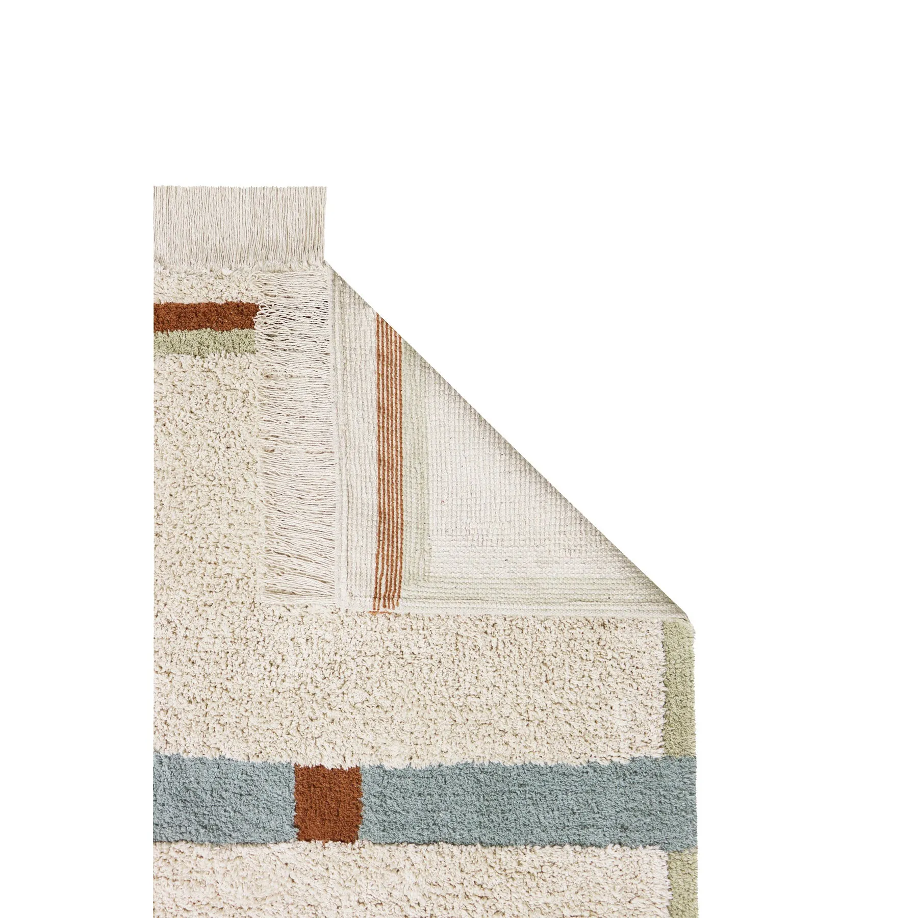 Lorena Canals Maxi Rugs Lane Natural - Vintage Blue Machine Washable Cotton Rug - 200x300cm (Pre-Order; Est. Delivery in 4-8 Weeks)