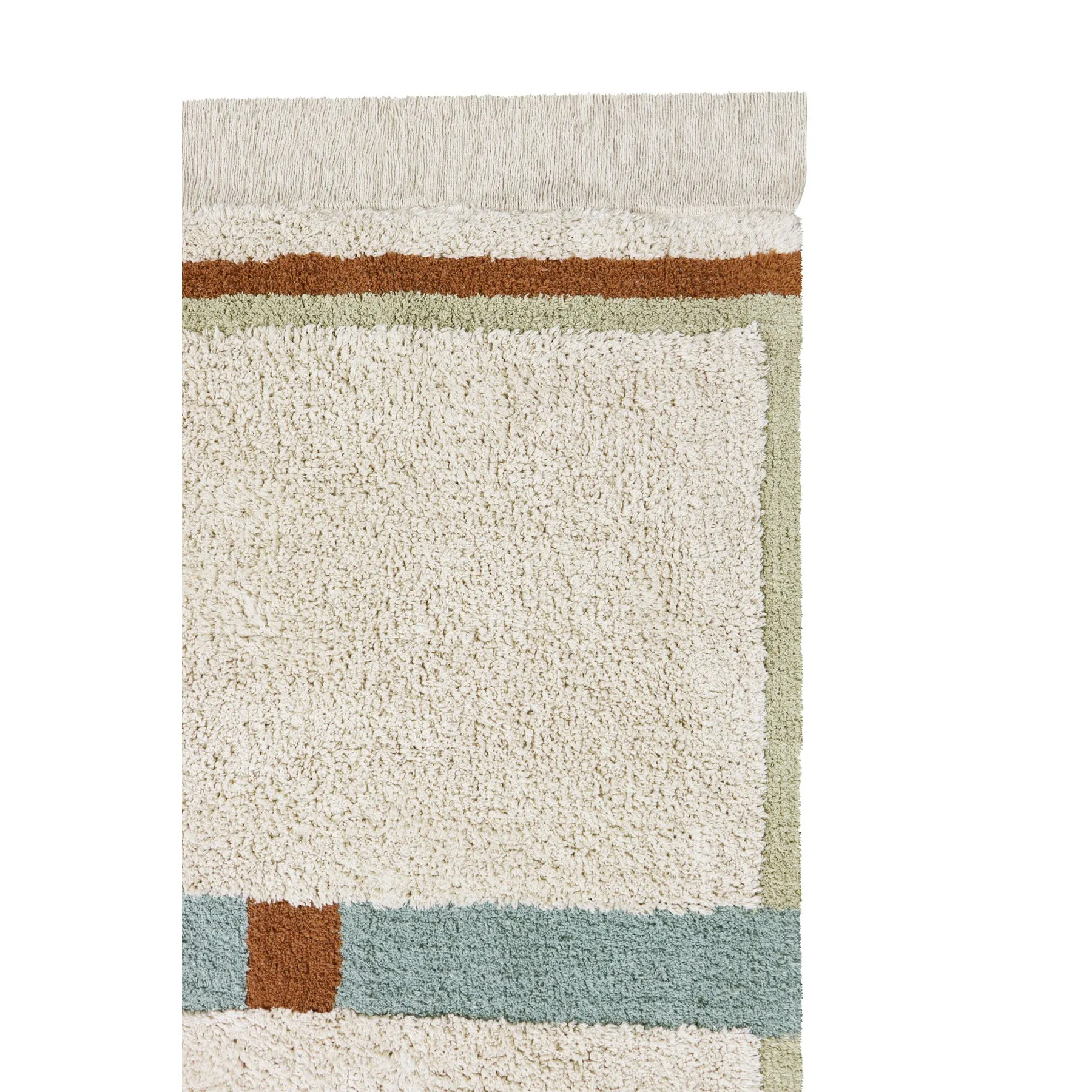 Lorena Canals Maxi Rugs Lane Natural - Vintage Blue Machine Washable Cotton Rug - 200x300cm (Pre-Order; Est. Delivery in 4-8 Weeks)