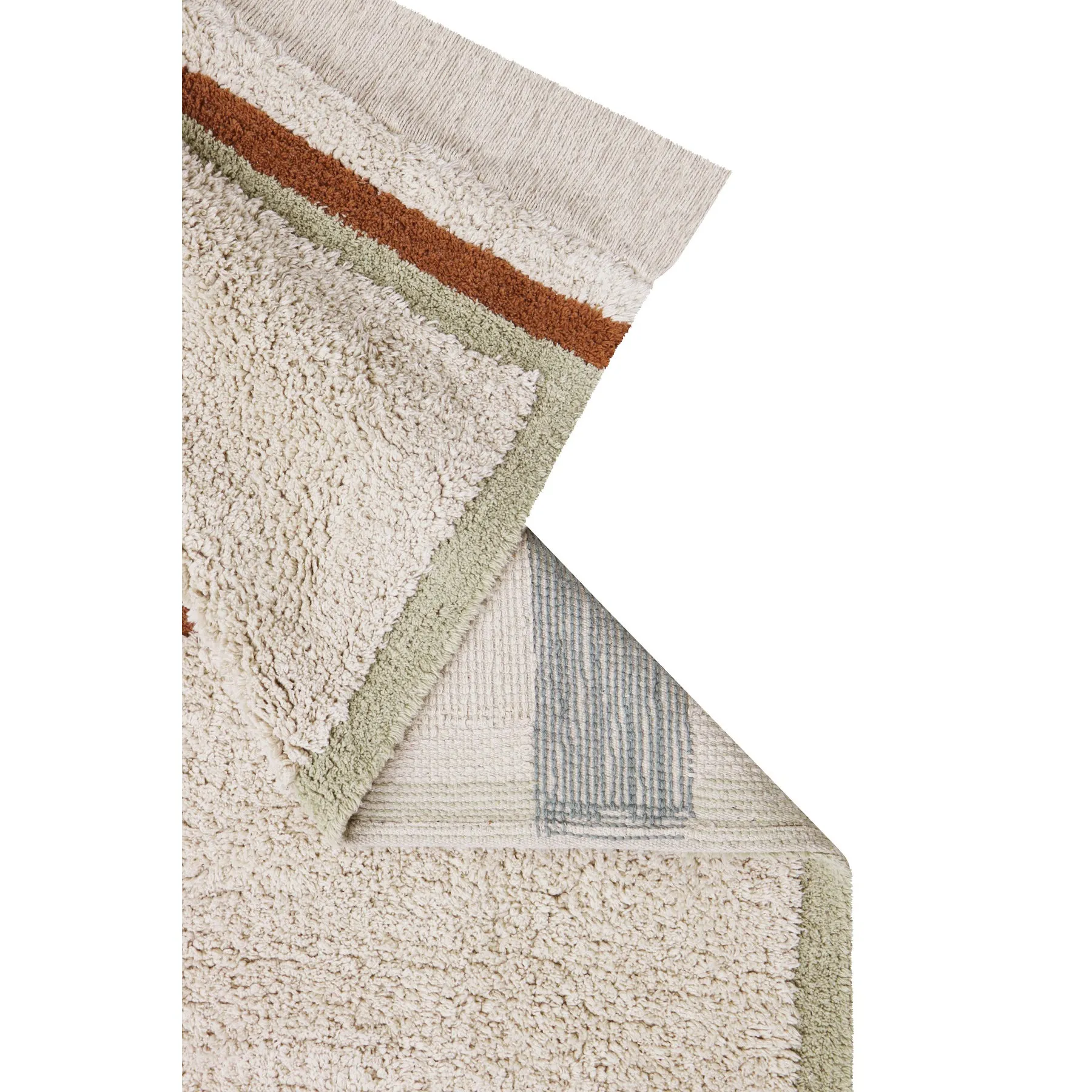 Lorena Canals Maxi Rugs Lane Natural - Vintage Blue Machine Washable Cotton Rug - 200x300cm (Pre-Order; Est. Delivery in 4-8 Weeks)