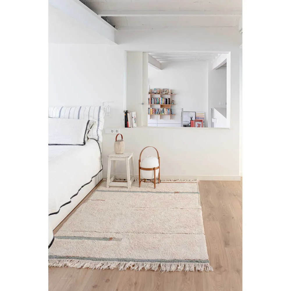 Lorena Canals Maxi Rugs Lane Natural - Vintage Blue Machine Washable Cotton Rug - 200x300cm (Pre-Order; Est. Delivery in 4-8 Weeks)