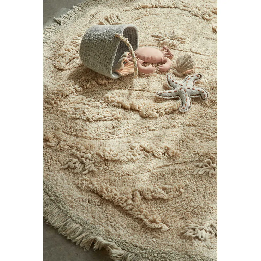 Lorena Canals Sea Wonders Island Machine Washable Cotton Play Rug - 120x120cm (Pre-Order; Est. Delivery in 4-8 Weeks)