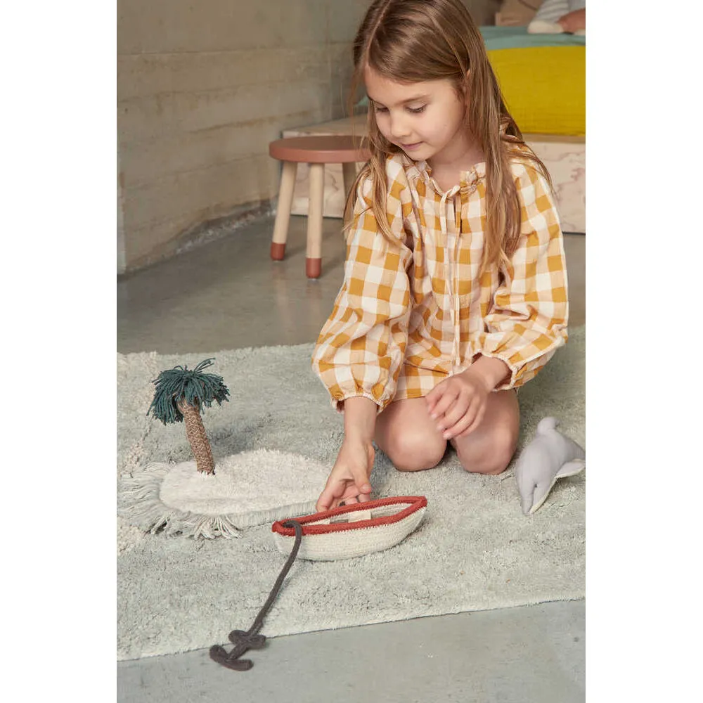 Lorena Canals Sea Wonders Waves Machine Washable Cotton Play Rug - 90x130cm (Online Exclusive)