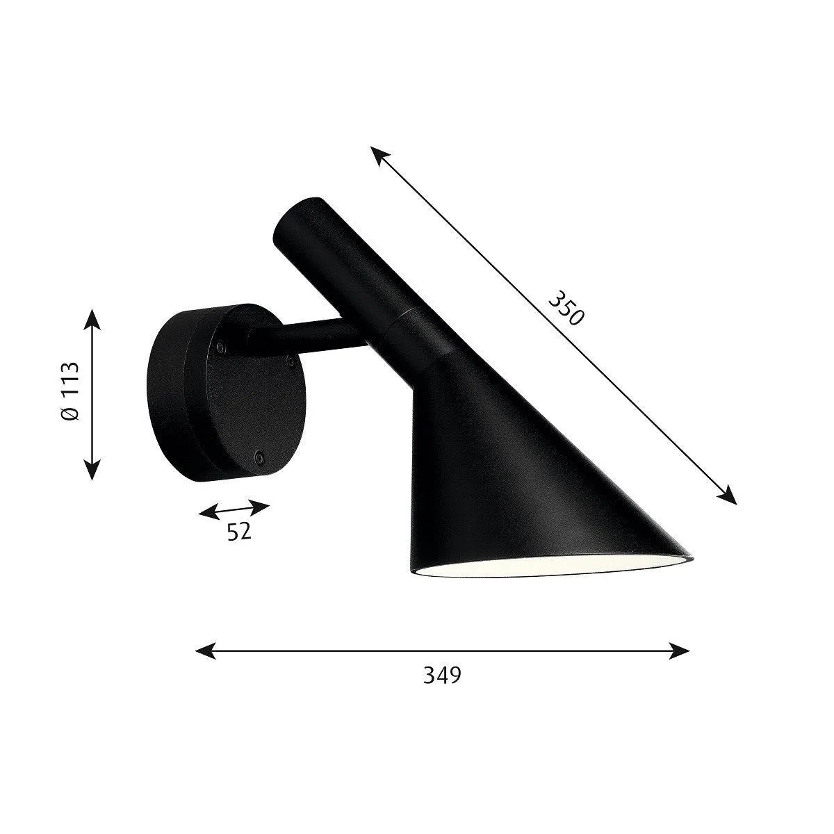 Louis Poulsen Aj 50 Wall Lamp, Black