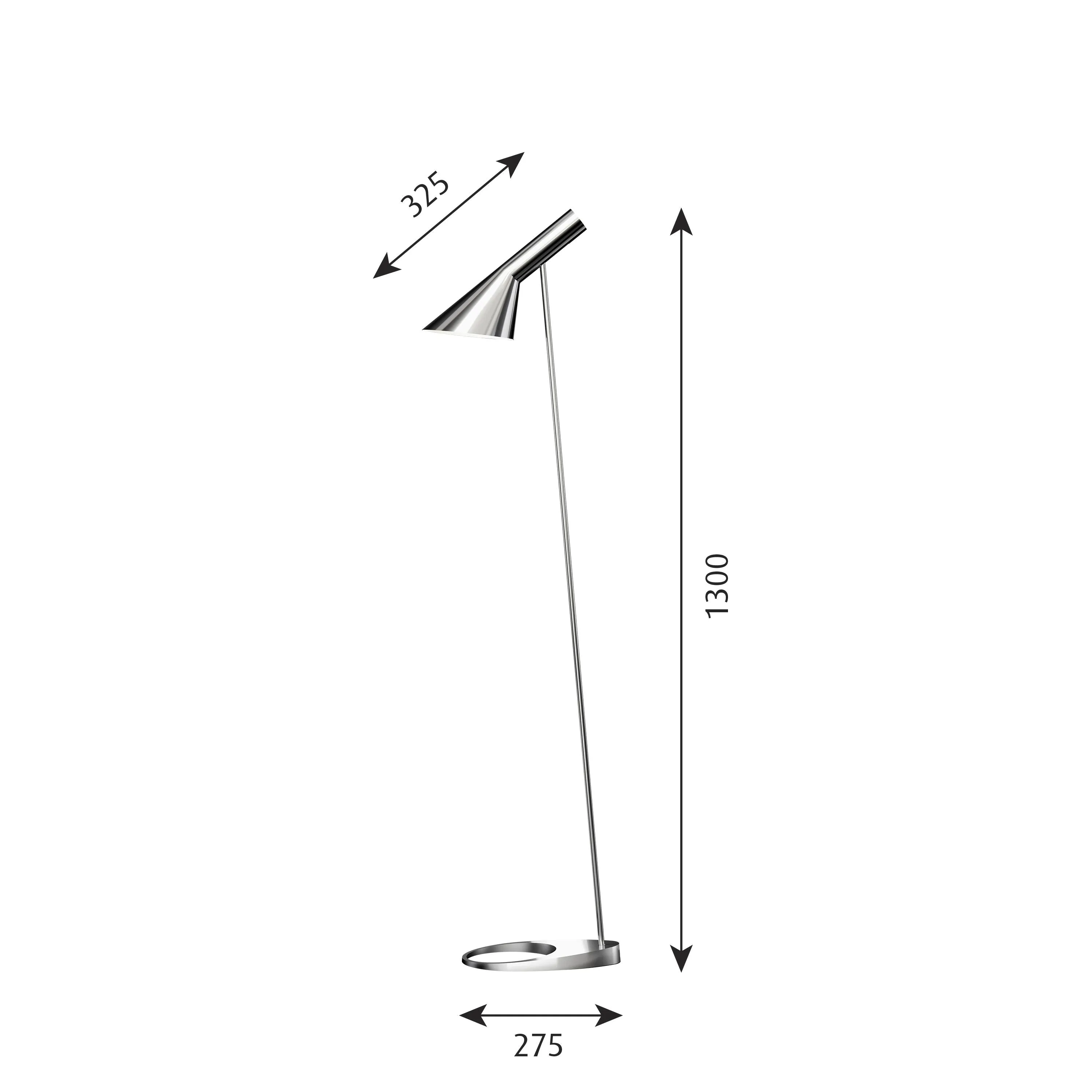 Louis Poulsen Aj Floor Lamp, Stainless Steel