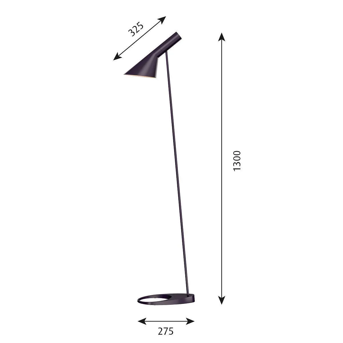 Louis Poulsen Aj Floor Lamp V3, Aubergine