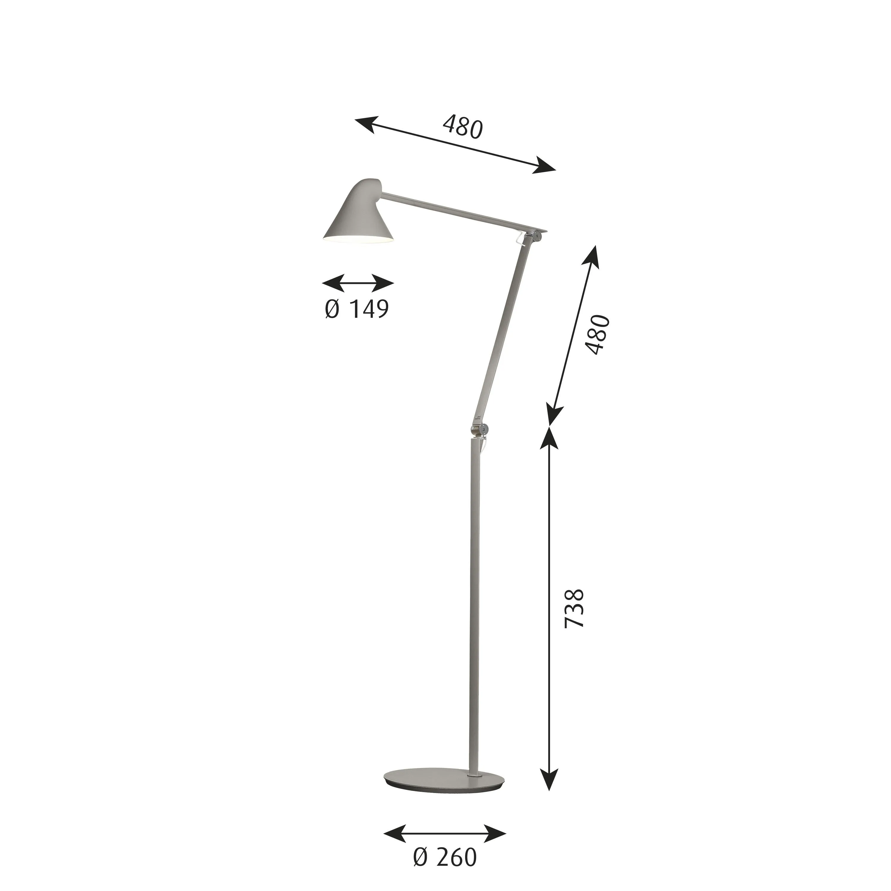 Louis Poulsen Njp Floor Lamp, Grey