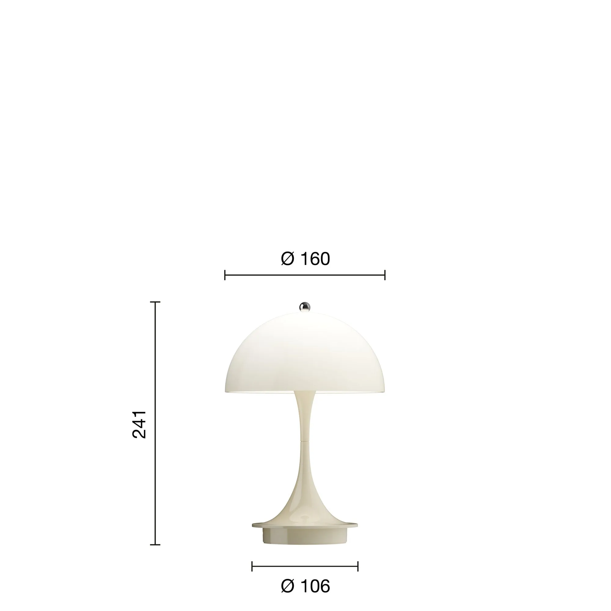 Louis Poulsen Panthella 160 Portable Table Lamp V3, Opal Beige