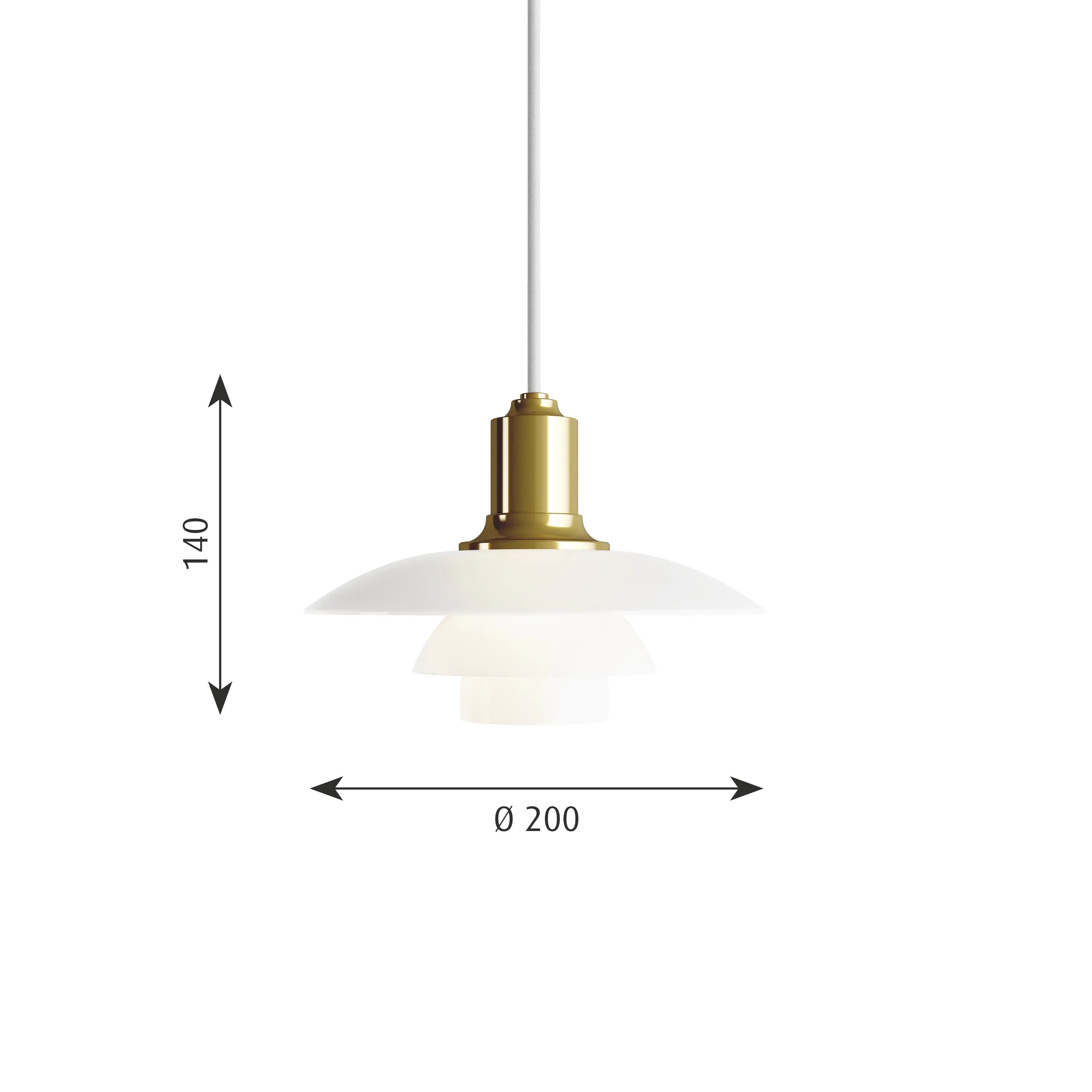 Louis Poulsen Ph 2/1 Pendant, Brass