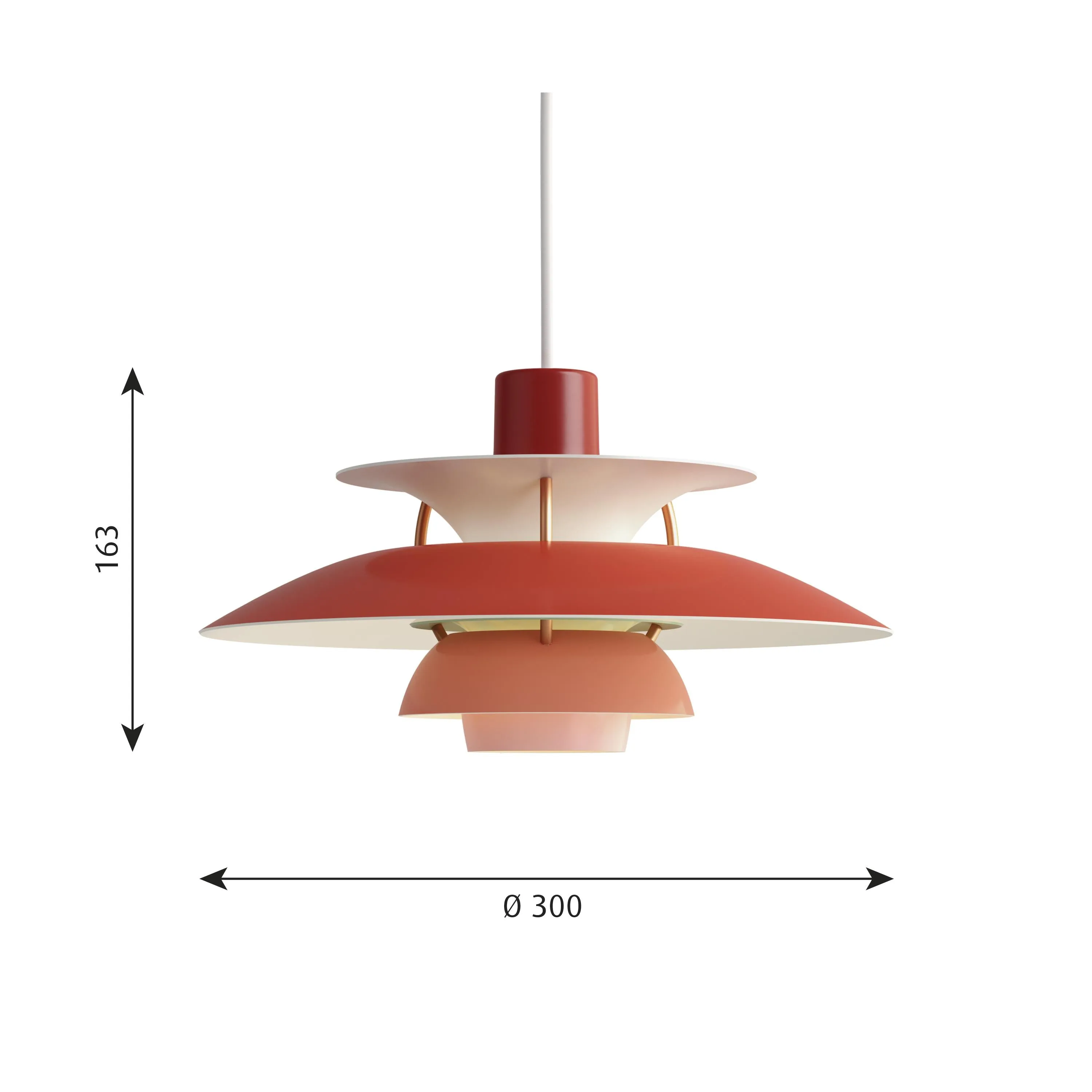Louis Poulsen Ph 5 Mini Pendant, Hues Of Red
