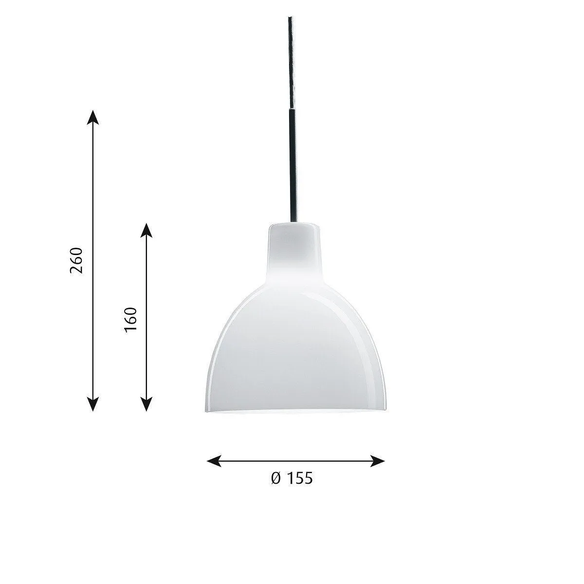 Louis Poulsen Toldbod Glass Pendant 160x155 Mm, White