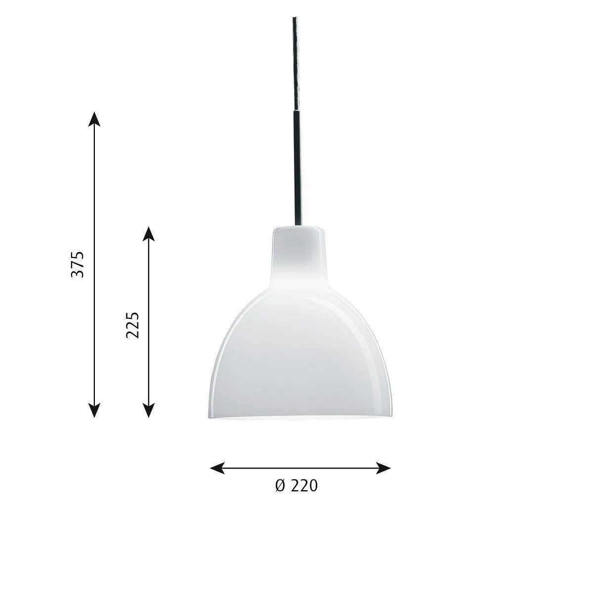 Louis Poulsen Toldbod Glass Pendant 225x220 Mm, White
