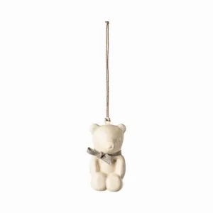 Maileg Metal Ornament, Teddy Bear – Off White/Blue