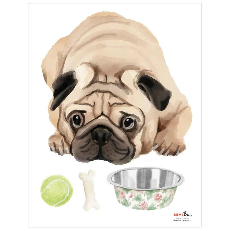 MIMI'lou Sticker Planche - Mops - 45x35cm
