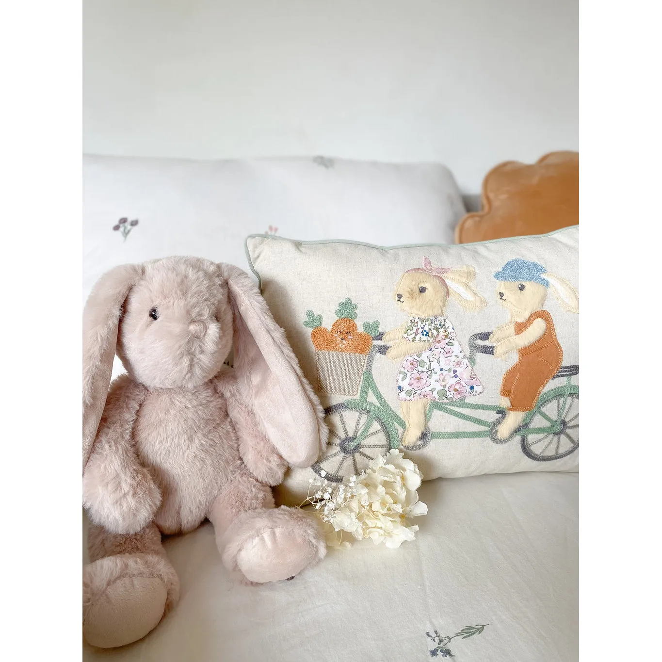 Mon Ami Bunny Bike Ride Pillow