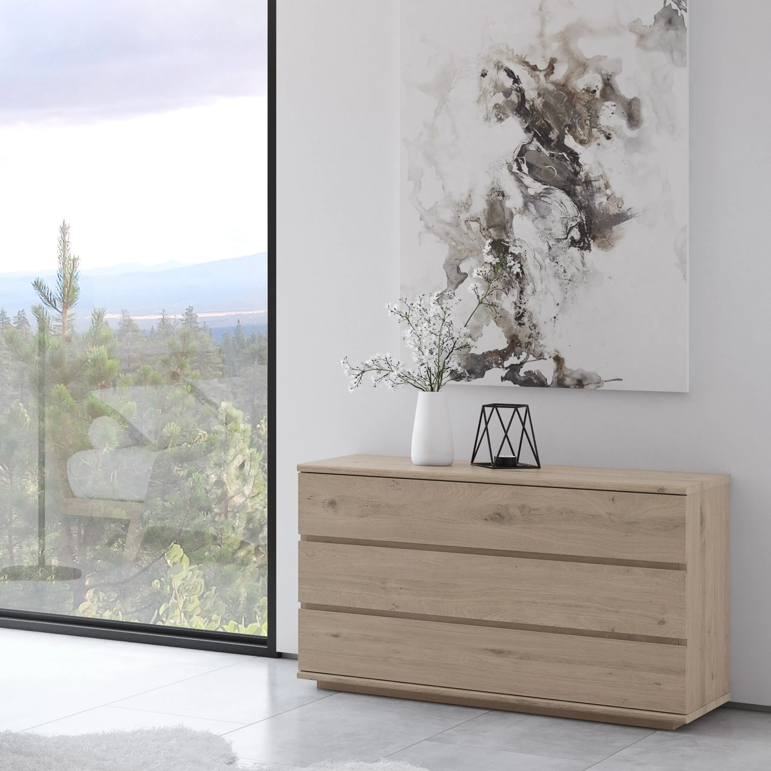 Nevada 3 Drawer Single Dresser