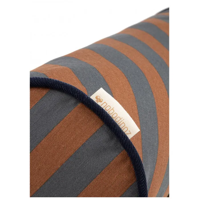 nobodinoz Majestic Cylindric Cushion Blue Brown Stripes