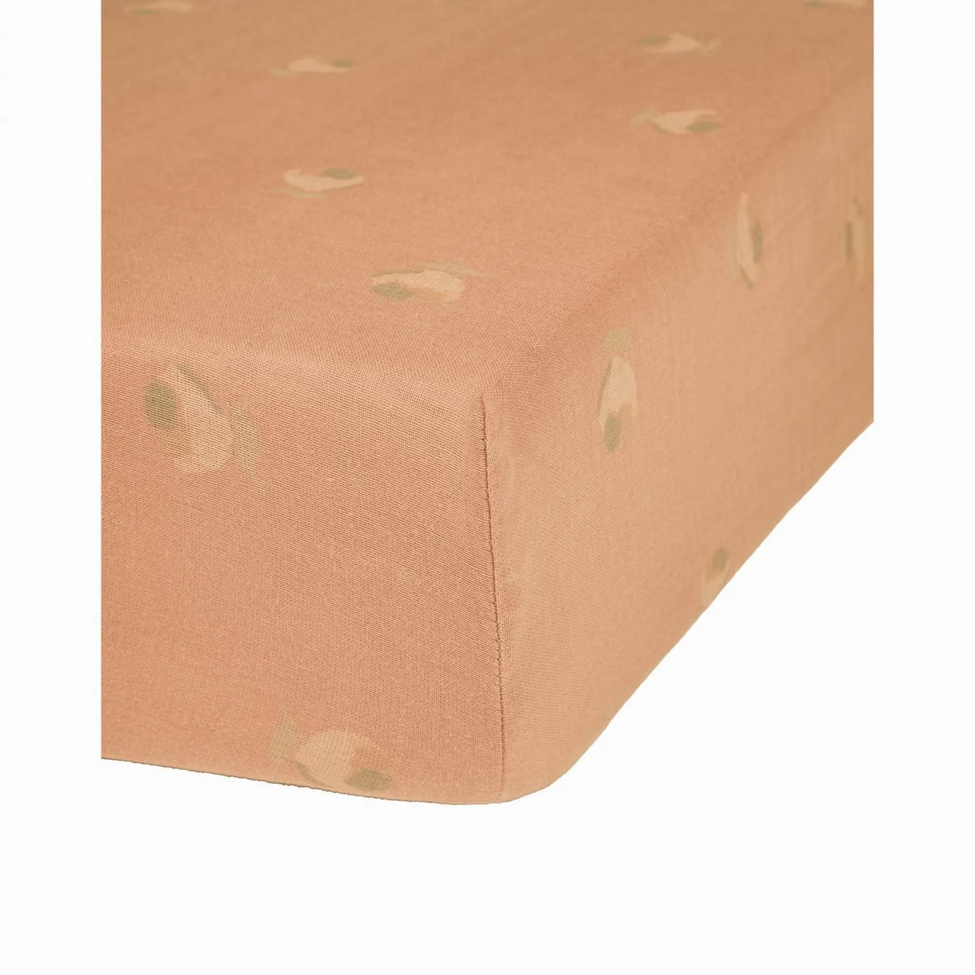 nobodinoz Washed Muslin Baby Fitted Sheet Wabi-Sabi Powder Pink Blossom