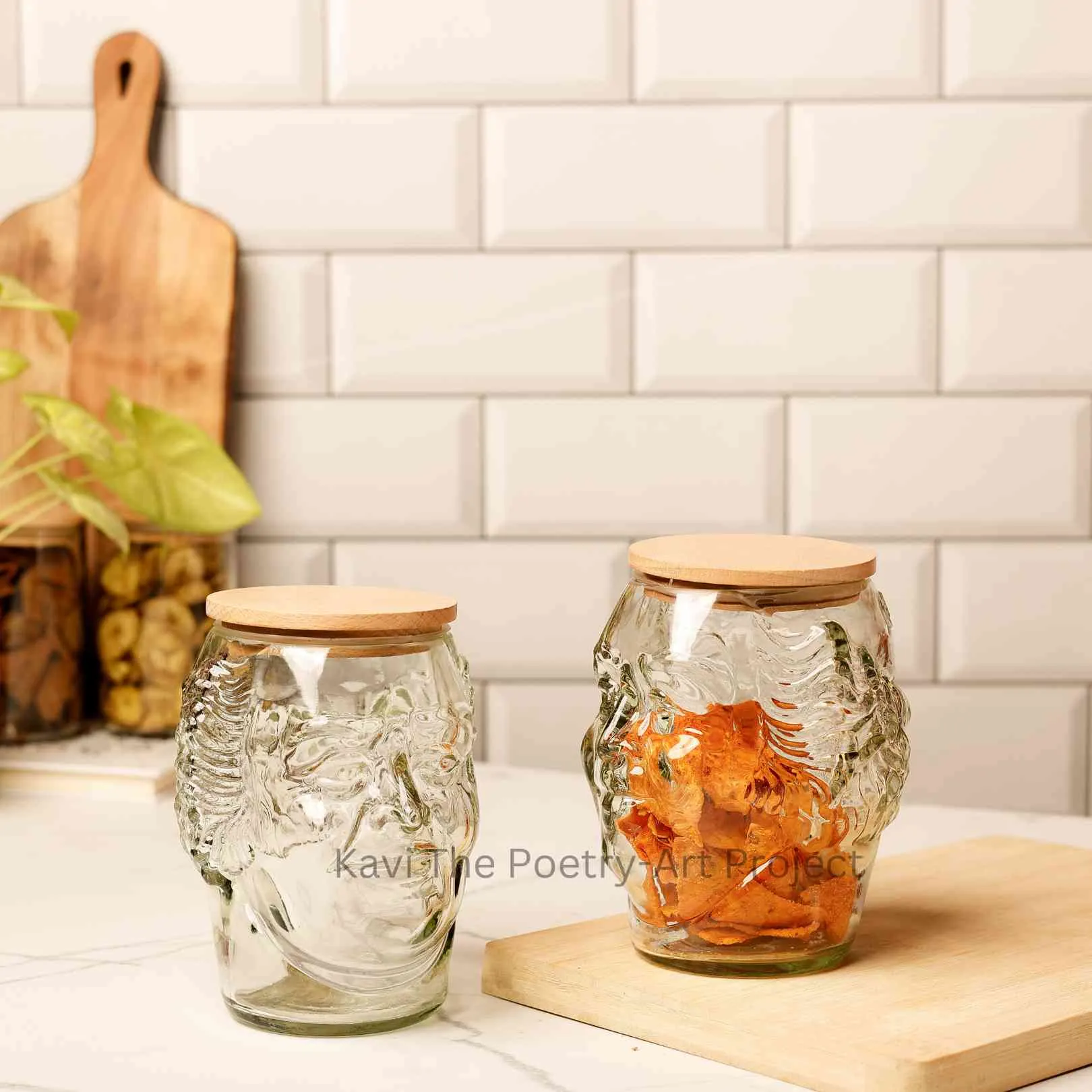 Old monk Bottle Jars (Set of Two)