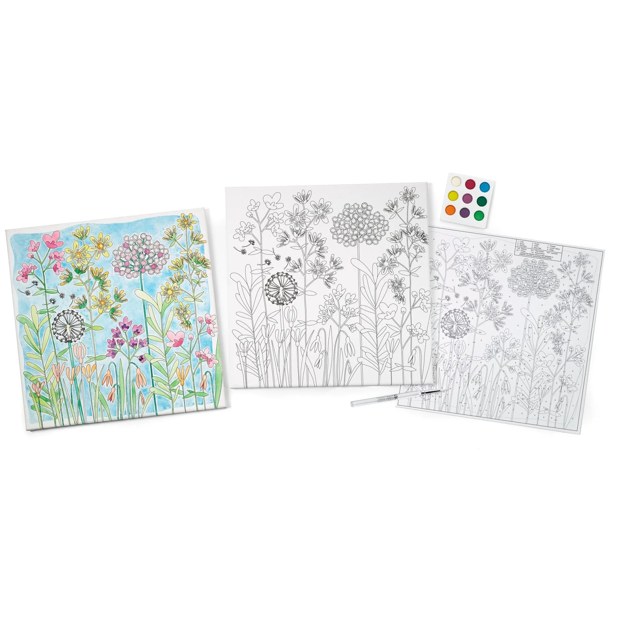 Paint By Number Watercolor Set - Farmhouse Floral