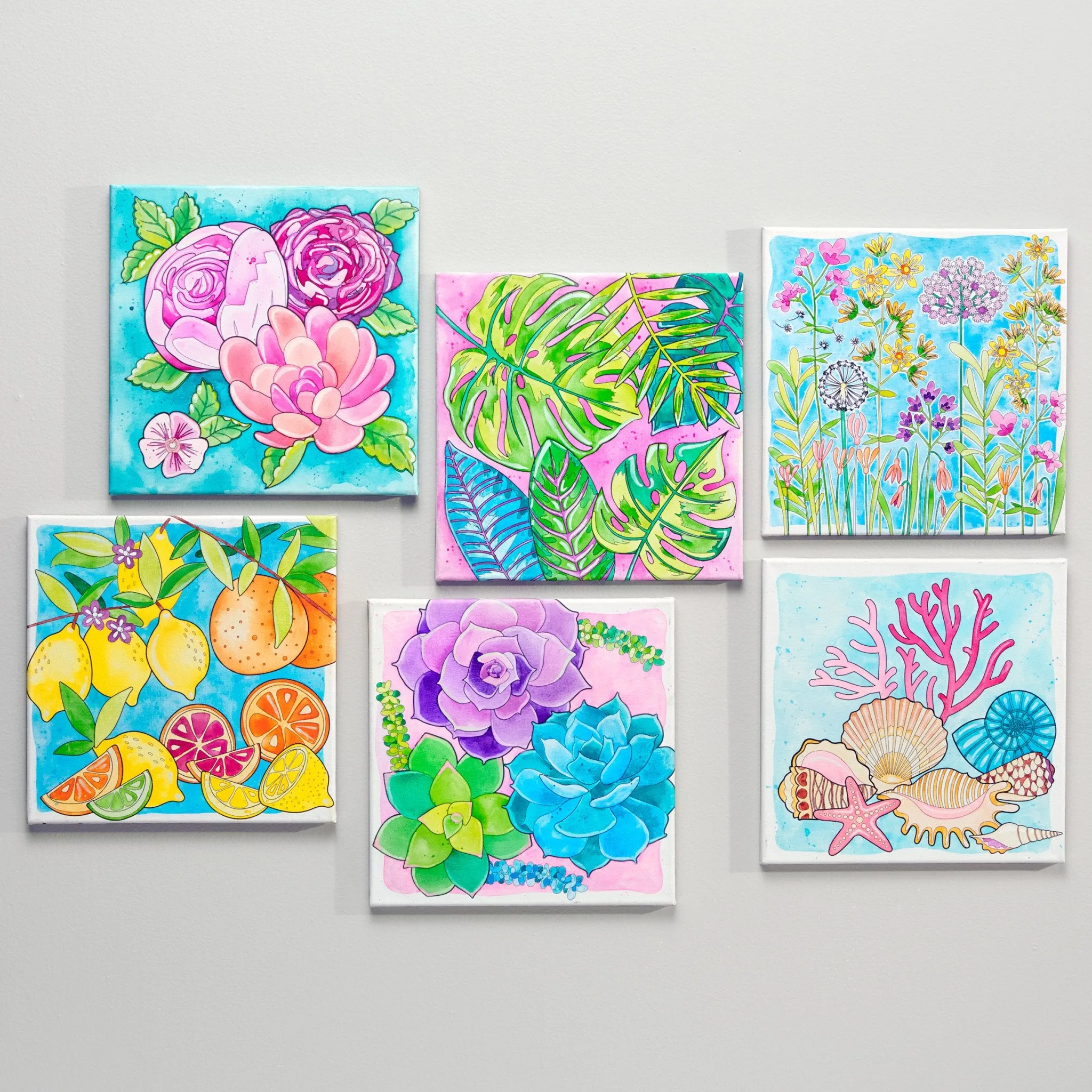 Paint By Number Watercolor Set - Farmhouse Floral