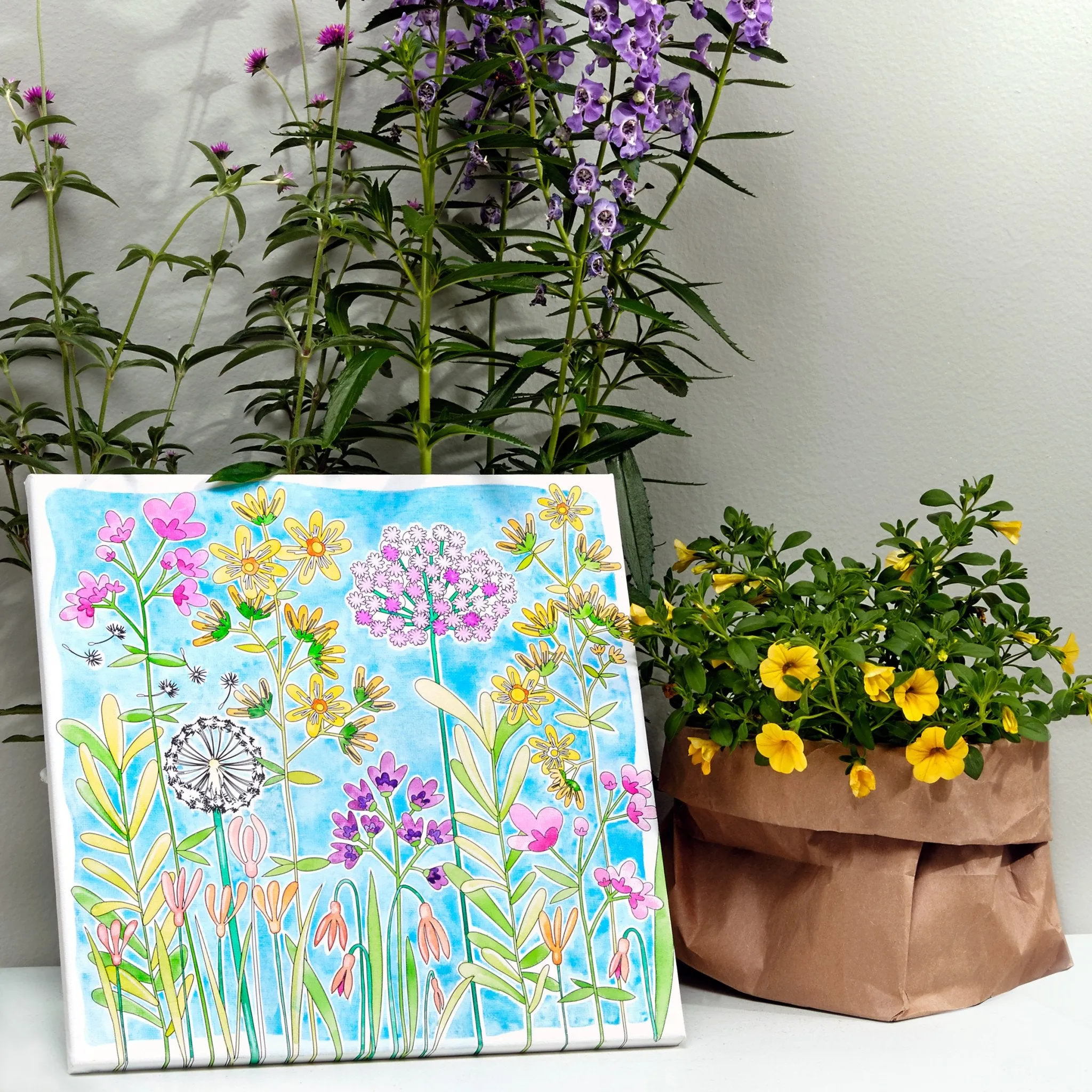 Paint By Number Watercolor Set - Farmhouse Floral