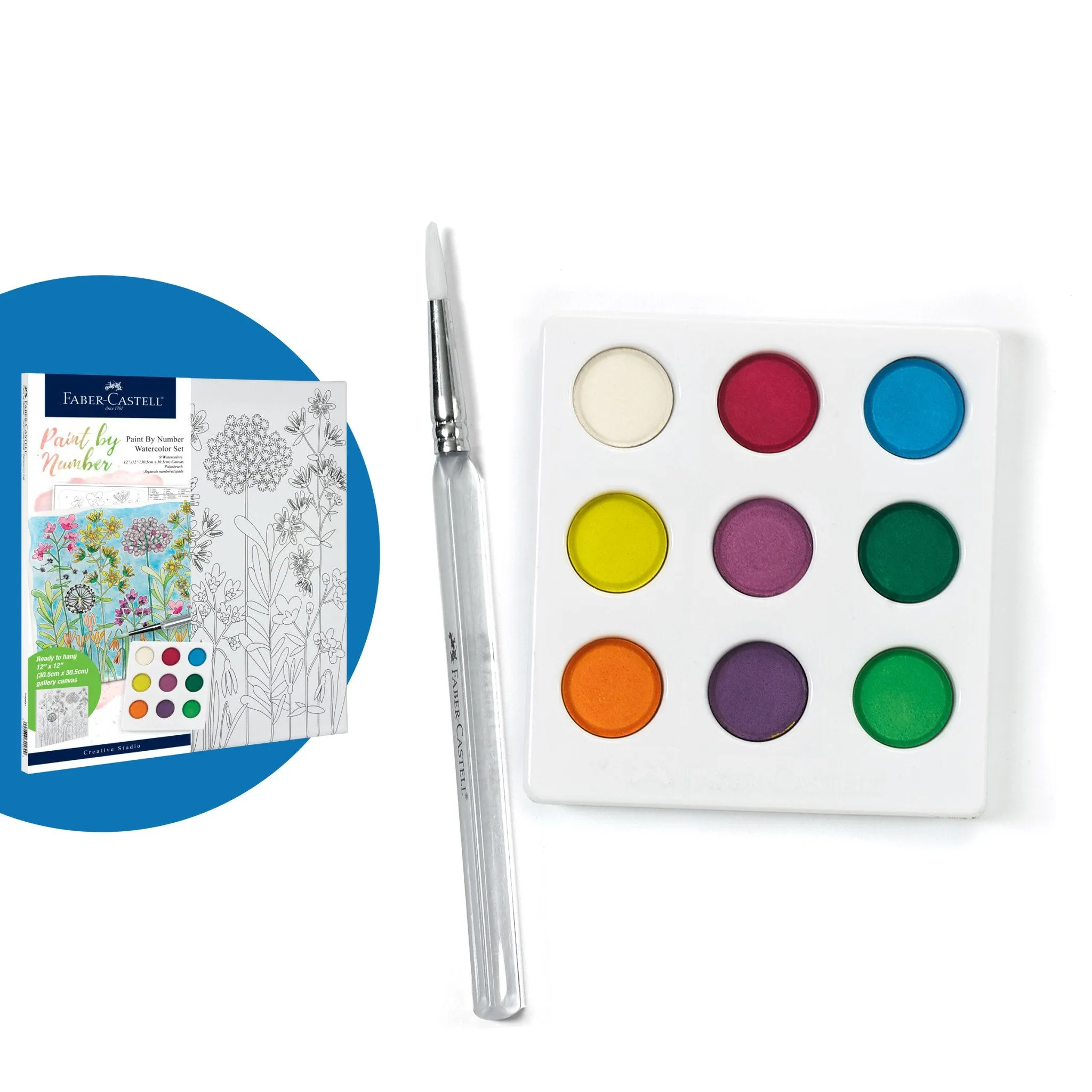 Paint By Number Watercolor Set - Farmhouse Floral