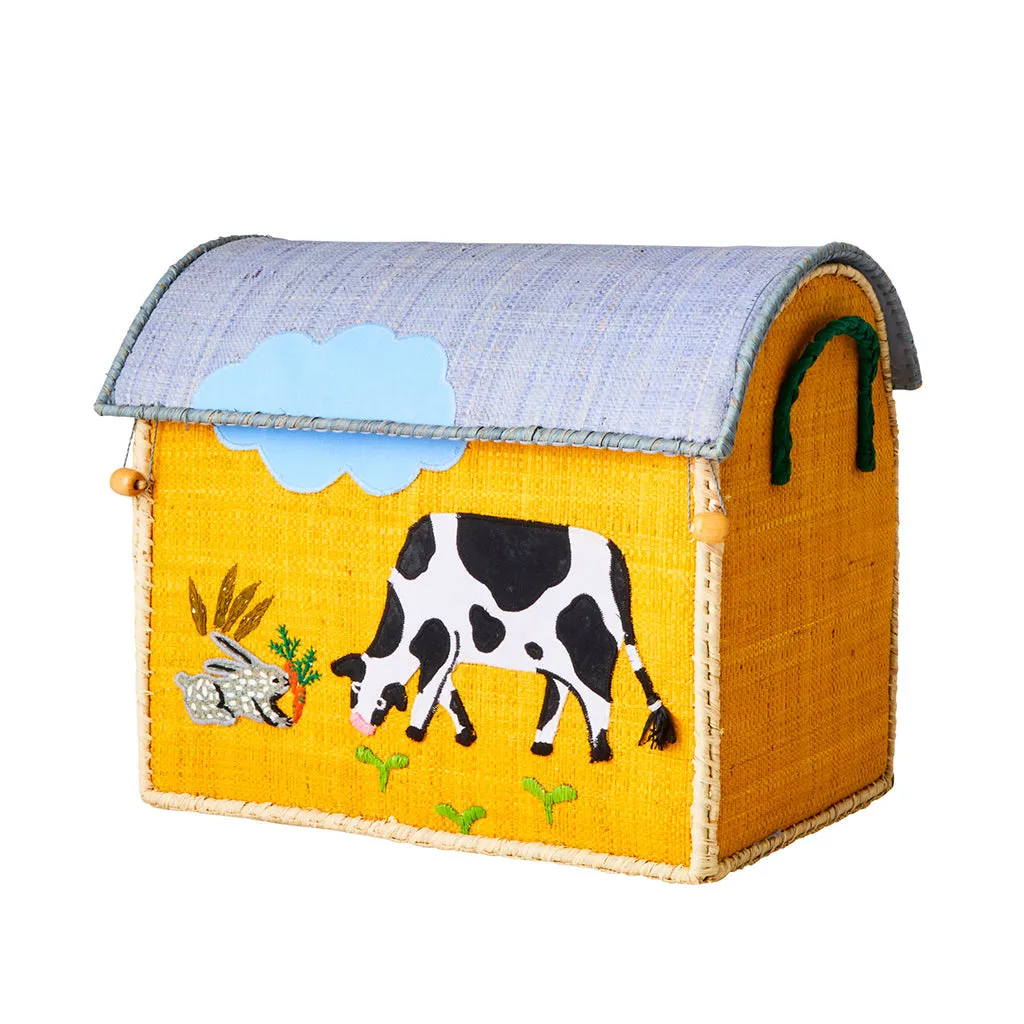 Rice DK Raffia Toy Baskets with Farm Theme