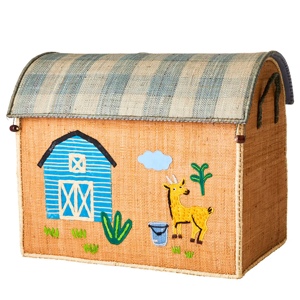 Rice DK Raffia Toy Baskets with Farm Theme
