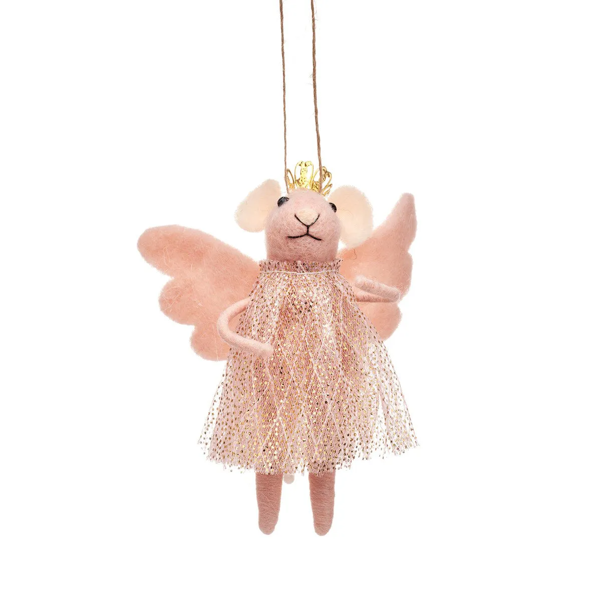 RJB Stone Pink Princess Fairy Mouse Felt Hanging Decoration