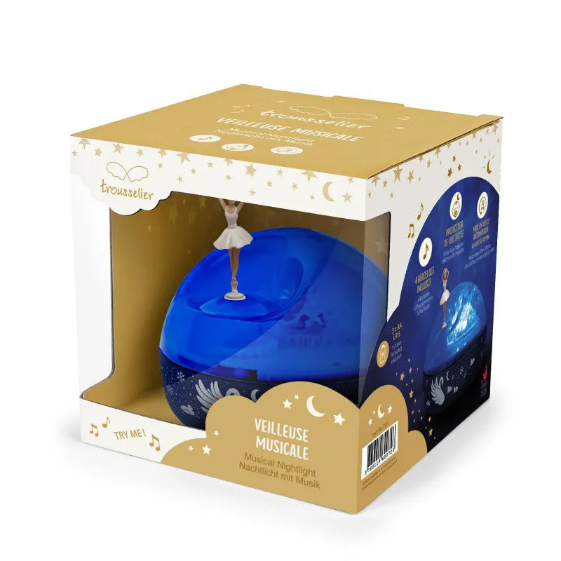 Trousselier Night Light - Aurora Borealis Projector with Music - Swan Lake - 12 cm - Batteries Included