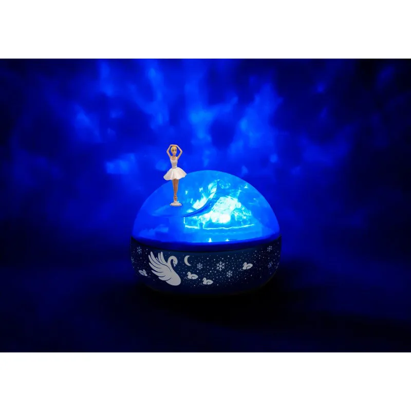 Trousselier Night Light - Aurora Borealis Projector with Music - Swan Lake - 12 cm - Batteries Included