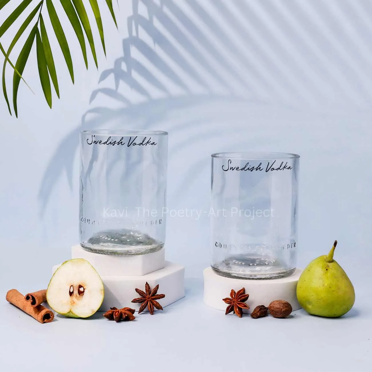 Upcycled Absolut Vodka Glasses