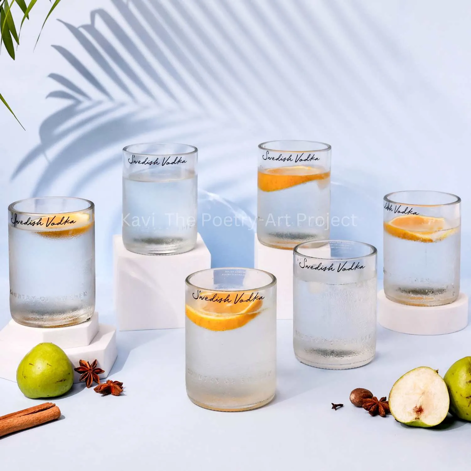 Upcycled Absolut Vodka Glasses