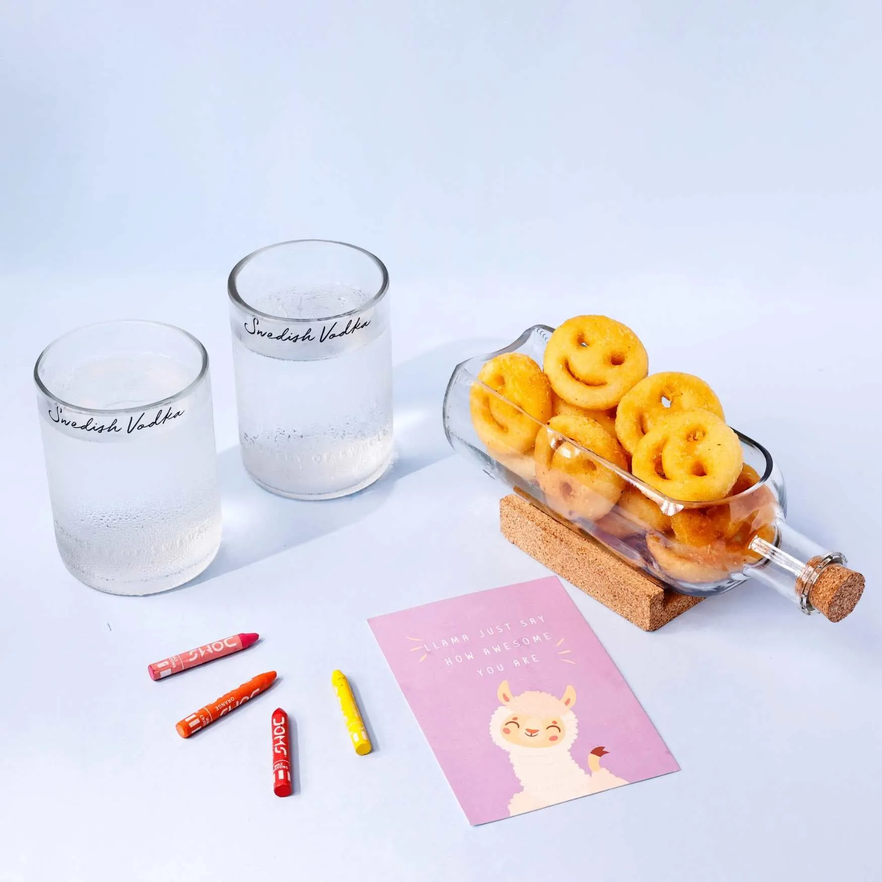 Upcycled Absolut Vodka Glasses