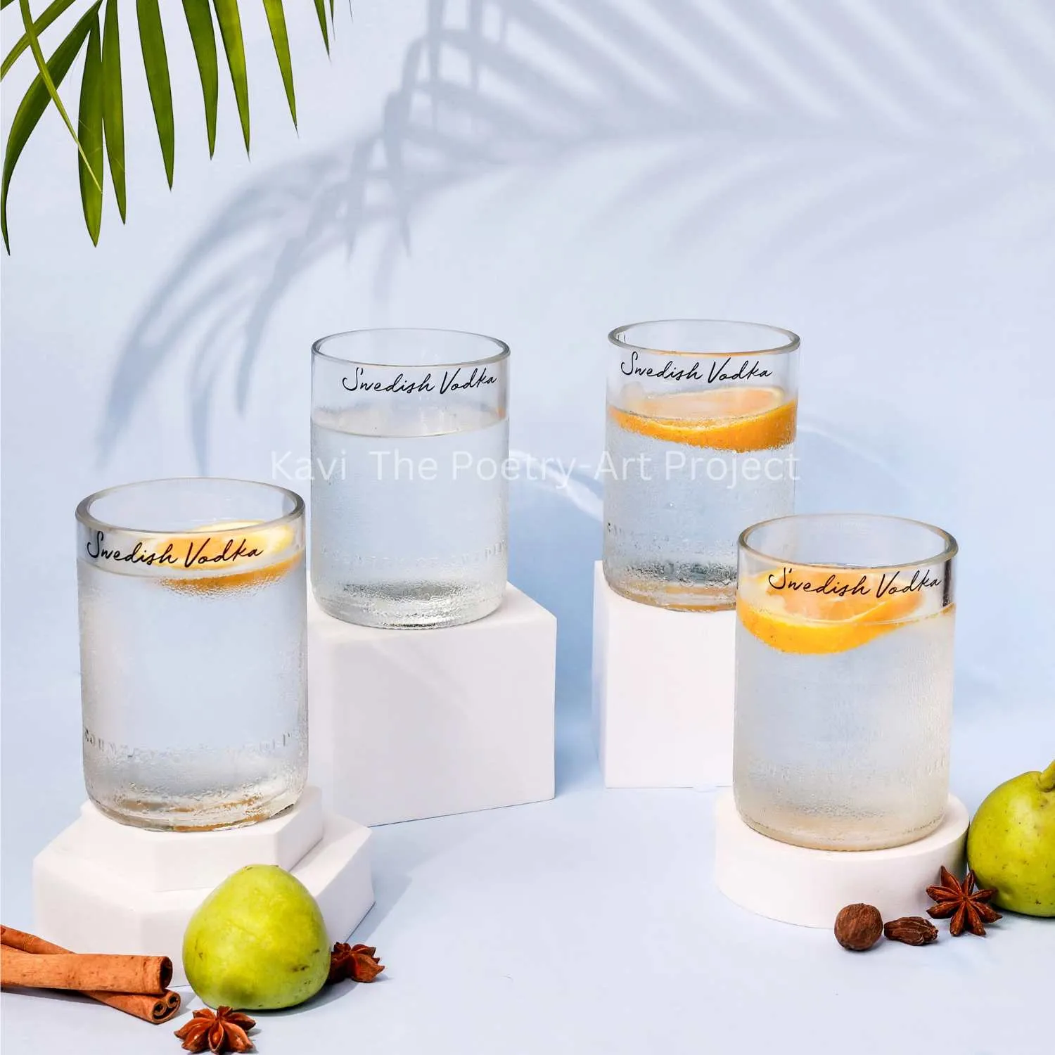 Upcycled Absolut Vodka Glasses