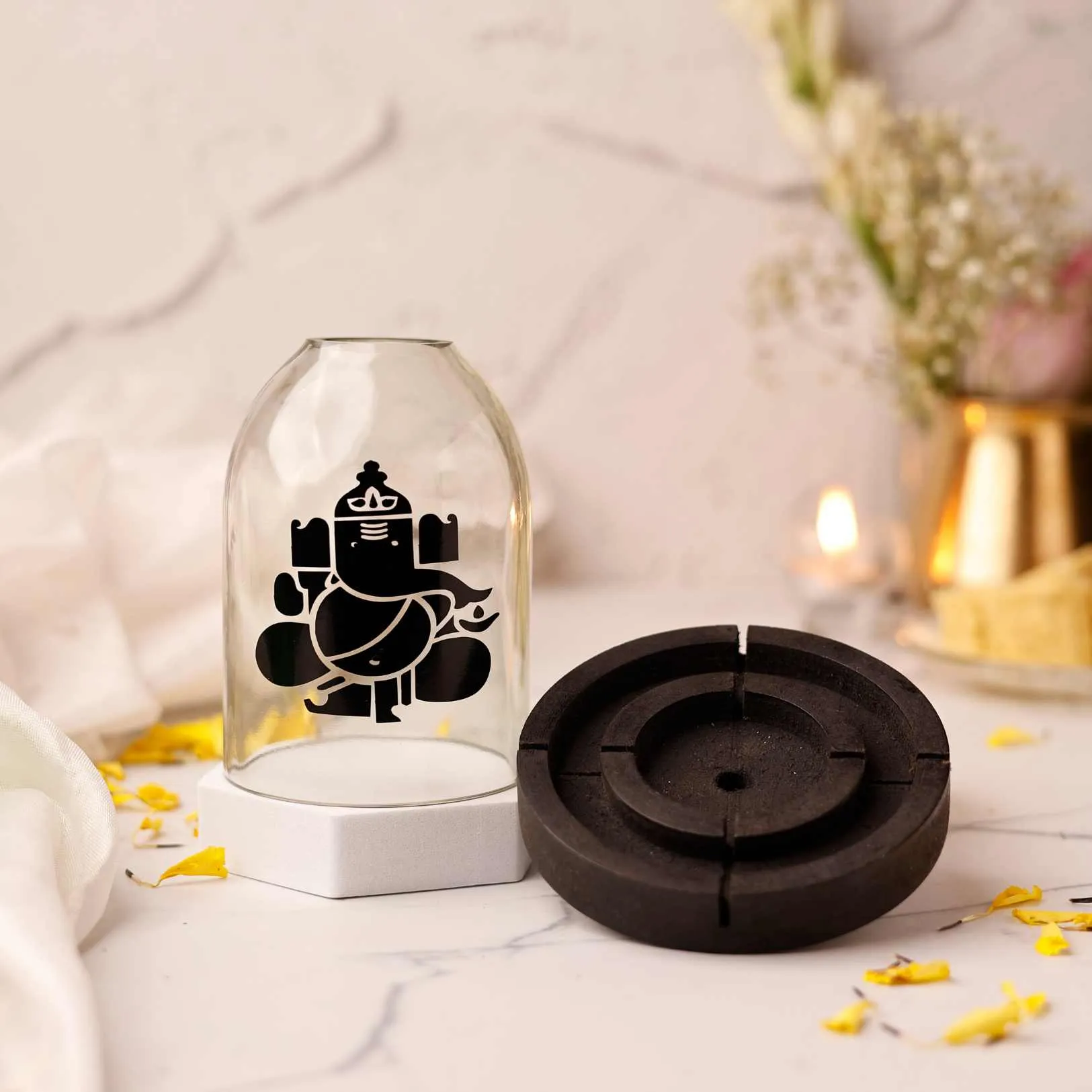 Upcycled Ganesha Tea Light Holder