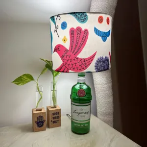 Upcycled Tanqueray Bottle Shade Lamp