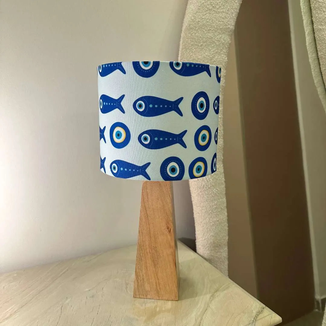Wooden Table Lamp  (Square Base)